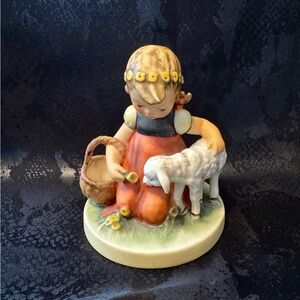 Hummel Girl “My favorite pet” with Lamb Figurine - Orange and White. No box